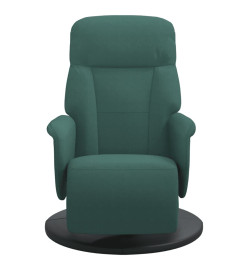 Fauteuil inclinable avec repose-pied vert foncé velours