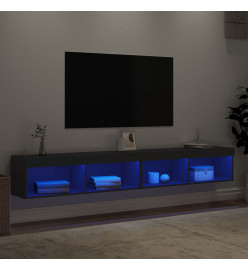 Meubles TV avec lumières LED 2 pcs noir 100x30x30 cm