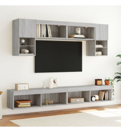 Meubles TV avec lumières LED 2 pcs sonoma gris 100x30x30 cm