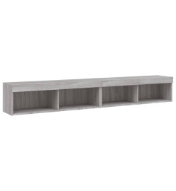 Meubles TV avec lumières LED 2 pcs sonoma gris 100x30x30 cm