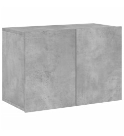 Unités murales TV 5 pcs gris béton bois d'ingénierie