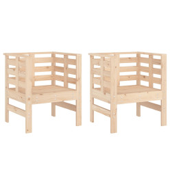 Chaises de jardin lot de 2 61,5x53x71 cm bois de pin massif