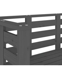 Banc de jardin gris 111,5x53x71 cm bois massif de pin