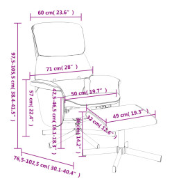 Fauteuil de massage inclinable avec repose-pied noir tissu