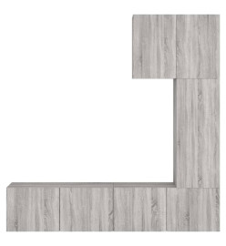 Unités murales TV 5 pcs sonoma gris bois d'ingénierie