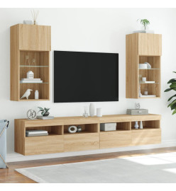 Meubles TV avec lumières LED 2 pcs chêne sonoma 40,5x30x90 cm