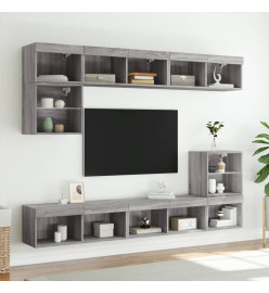 Meubles TV avec lumières LED 2 pcs sonoma gris 80x30x30 cm