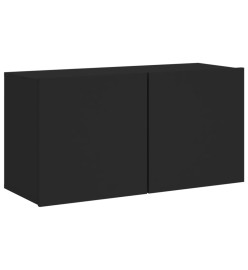 Unités murales TV 6 pcs noir bois d'ingénierie