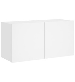 Unités murales TV 5 pcs blanc bois d'ingénierie