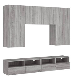 Unités murales TV 5 pcs sonoma gris bois d'ingénierie