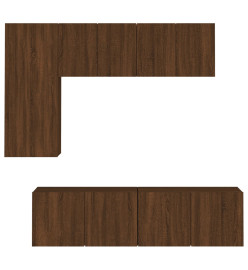 Unités murales TV 5 pcs chêne marron bois d'ingénierie