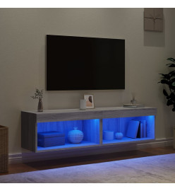 Meubles TV avec lumières LED 2 pcs sonoma gris 60x30x30 cm