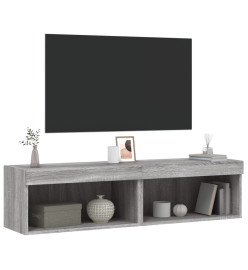 Meubles TV avec lumières LED 2 pcs sonoma gris 60x30x30 cm