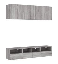 Unités murales TV 5 pcs sonoma gris bois d'ingénierie