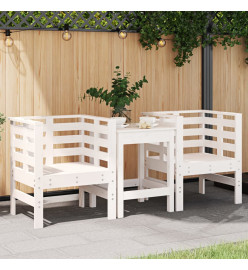 Chaises de jardin lot de 2 blanc 61,5x53x71 cm bois pin massif