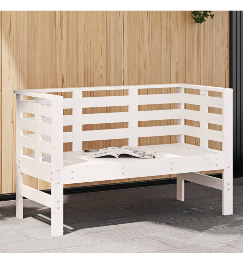 Banc de jardin blanc 111,5x53x71 cm bois massif de pin Banc de jardin blanc 111,5x53x71 cm bois massif de pin