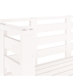 Banc de jardin blanc 111,5x53x71 cm bois massif de pin
