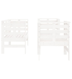 Salon de jardin 3 pcs blanc bois massif de pin