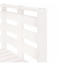 Salon de jardin 3 pcs blanc bois massif de pin