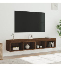 Meubles TV avec lumières LED 2 pcs chêne marron 80x30x30 cm