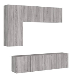 Unités murales TV 5 pcs sonoma gris bois d'ingénierie