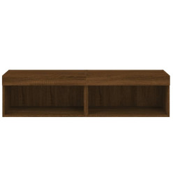 Meubles TV avec lumières LED 2 pcs chêne marron 60x30x30 cm