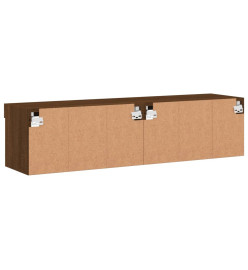 Meubles TV avec lumières LED 2 pcs chêne marron 60x30x30 cm