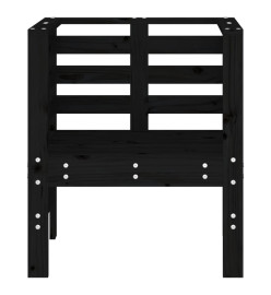 Chaises de jardin lot de 2 noir 61,5x53x71cm bois de pin massif