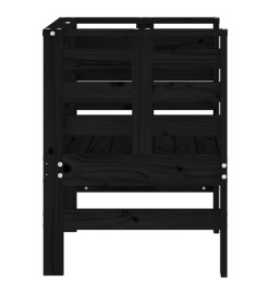 Chaises de jardin lot de 2 noir 61,5x53x71cm bois de pin massif
