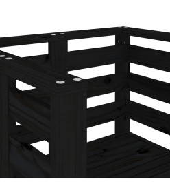 Chaises de jardin lot de 2 noir 61,5x53x71cm bois de pin massif