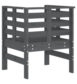 Chaises de jardin lot de 2 gris 61,5x53x71cm bois de pin massif