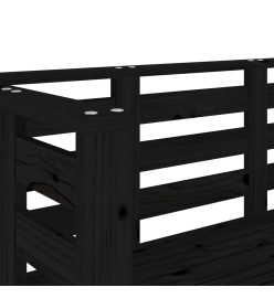 Banc de jardin noir 111,5x53x71 cm bois massif de pin