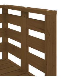 Salon de jardin 3 pcs marron miel bois de pin massif