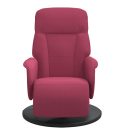 Fauteuil inclinable avec repose-pied rouge bordeaux velours