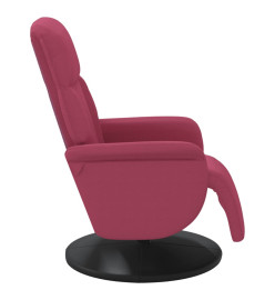 Fauteuil inclinable avec repose-pied rouge bordeaux velours