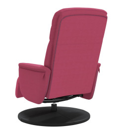 Fauteuil inclinable avec repose-pied rouge bordeaux velours