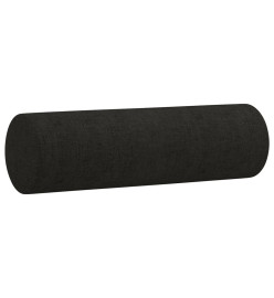 Canapé 2 places avec oreillers décoratifs noir 140 cm tissu