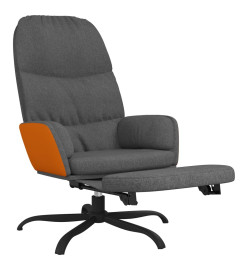 Chaise de relaxation avec repose-pied Gris foncé Tissu