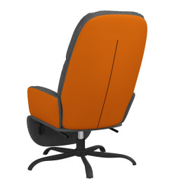 Chaise de relaxation avec repose-pied Gris foncé Tissu