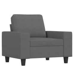 Fauteuil avec repose-pied Gris foncé 60 cm Tissu