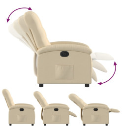 Fauteuil inclinable électrique Crème Tissu