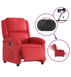 Fauteuil inclinable électrique Rouge Similicuir