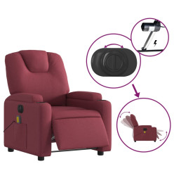 Fauteuil de massage inclinable électrique Rouge bordeaux Tissu