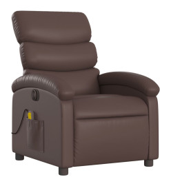 Fauteuil de massage inclinable électrique marron similicuir