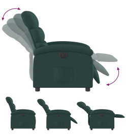 Fauteuil inclinable électrique Vert foncé Tissu