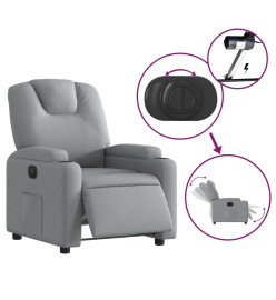 Fauteuil inclinable électrique Gris clair Tissu