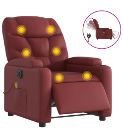 Fauteuil de massage inclinable électrique rouge bordeaux