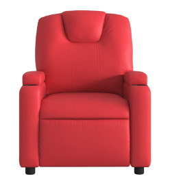 Fauteuil de massage inclinable électrique rouge similicuir