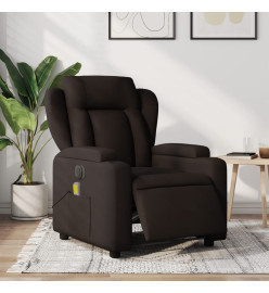 Fauteuil de massage inclinable électrique Marron foncé Tissu