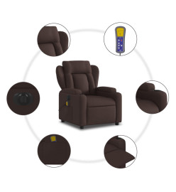 Fauteuil de massage inclinable électrique Marron foncé Tissu